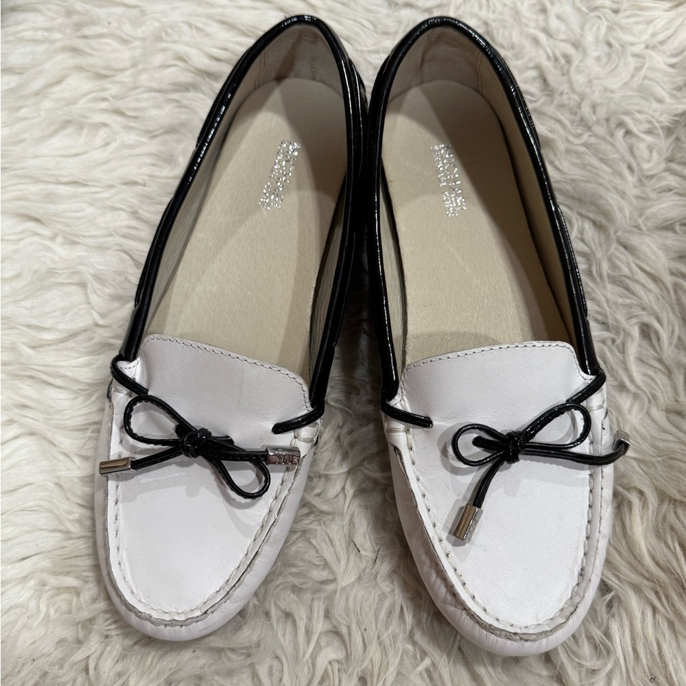 Michael Kors Black/White Sutton Leather Moccasins‎ Women’s Size 6.5M - Picture 9 of 10